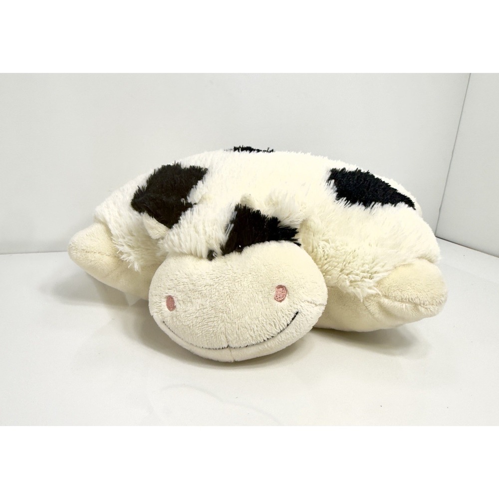 Pillow Pets PeeWees COZY COW 12" Plush Stuffed Animal CLEAN Black White Dots
